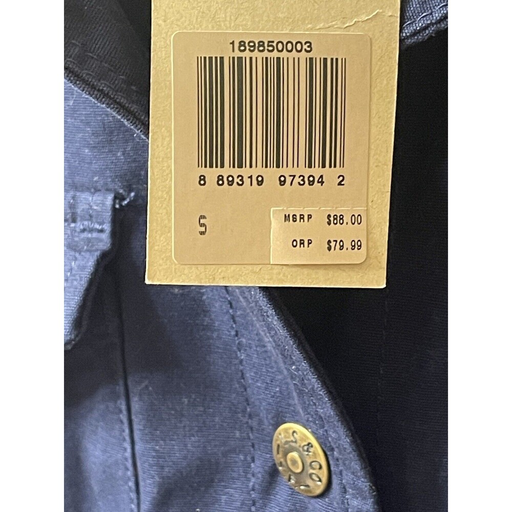NWT Women’s Levi’s Button Up Waist Tie Utility Field Jacket Navy 100% Cotton Sm - Picture 3 of 8